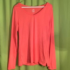 Coral Long Sleeve V-neck shirt